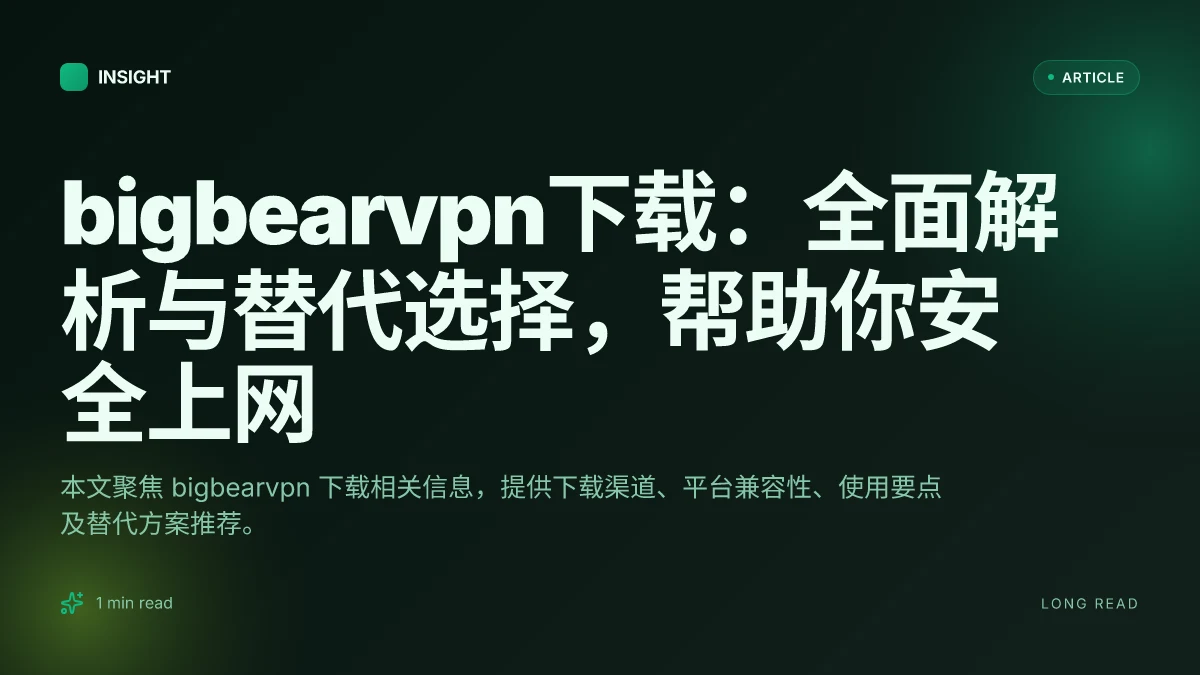Bigbearvpn下载:全面解析与替代选择,帮助你安全上网