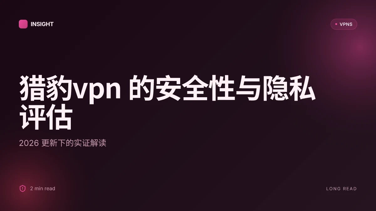 猎豹VPN 的安全性与隐私评估:2026 更新下的实证解读