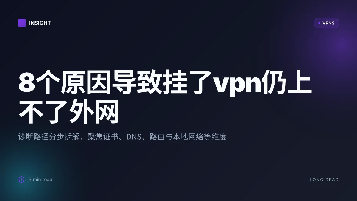 8个原因导致挂了VPN还是上不了外网以及快速诊断方法 | 2026 更新